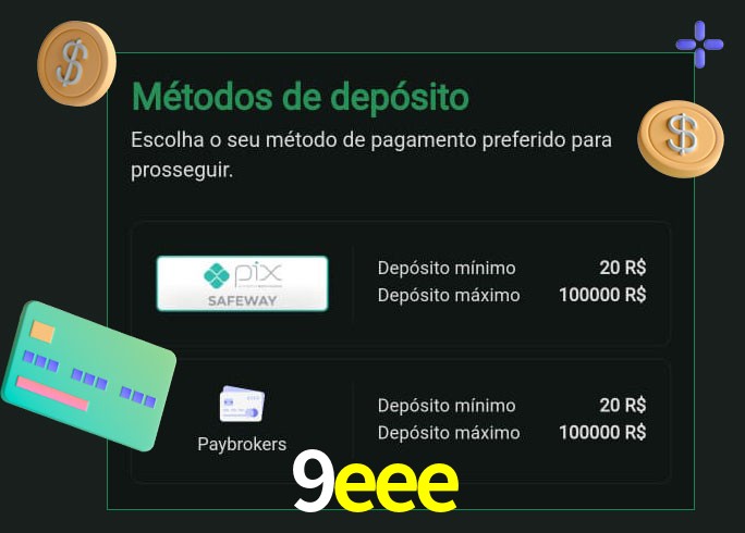 O cassino 9eee oferece uma grande variedade de métodos de pagamento